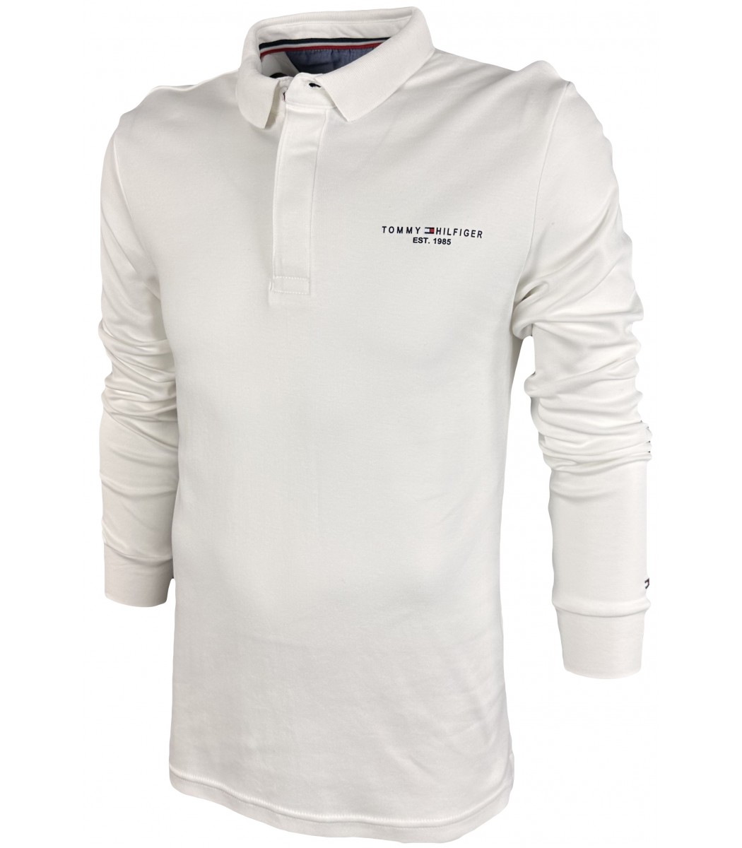 Белое поло с длинным рукавом Tommy Hilfiger 7001-3