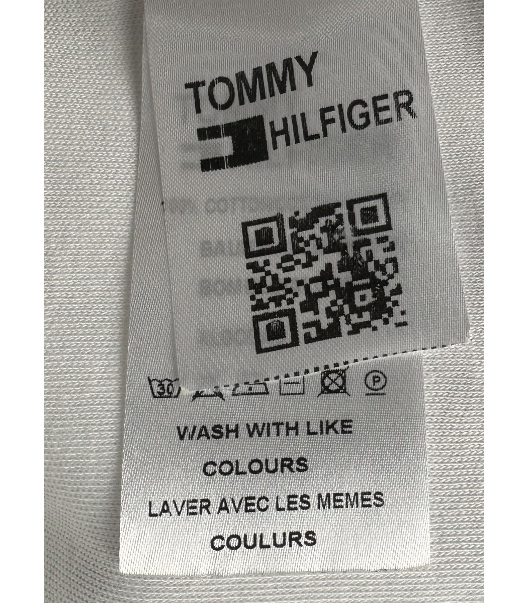 Белое поло с длинным рукавом Tommy Hilfiger 7001-3