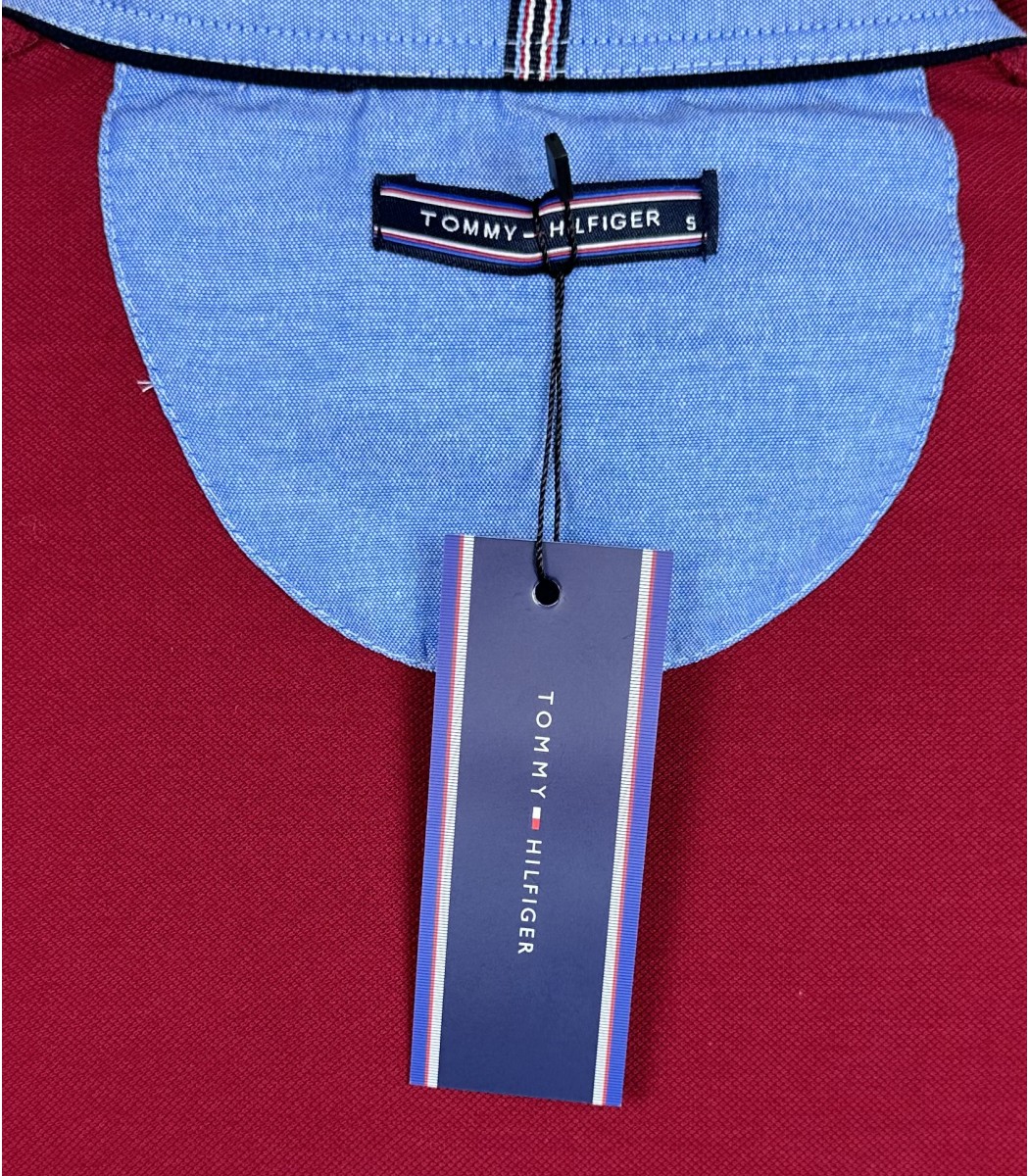 Бордовое поло с длинным рукавом Tommy Hilfiger TH4711-25