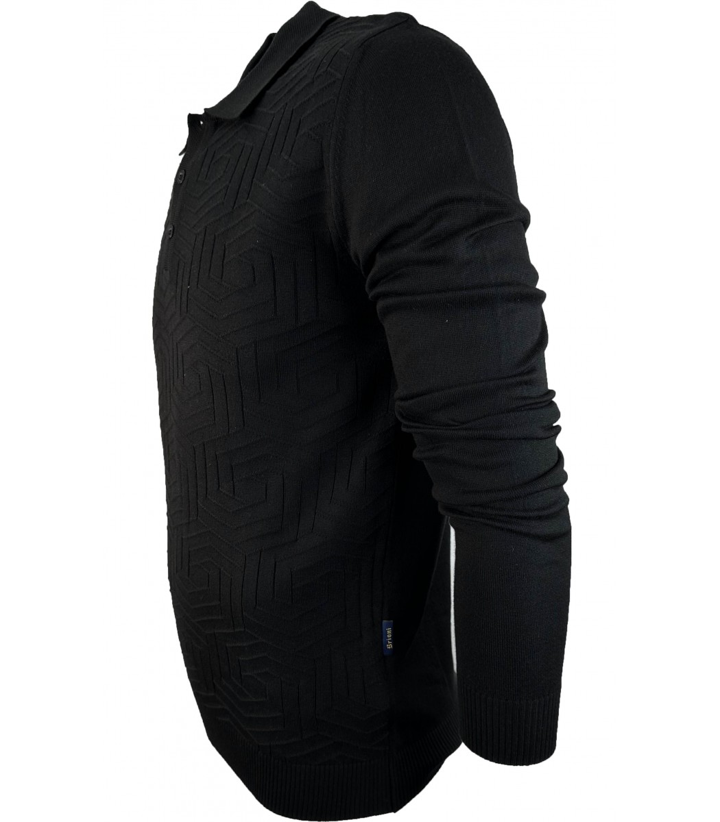 Купить - Черное поло Brioni 7736-1-7736-1 - в интернет магазине Polo-Man.ru