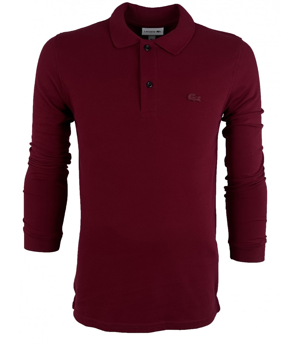 Купить - Бордовое поло с длинным рукавом Lacoste L2708-4-L2708-4 - в ...
