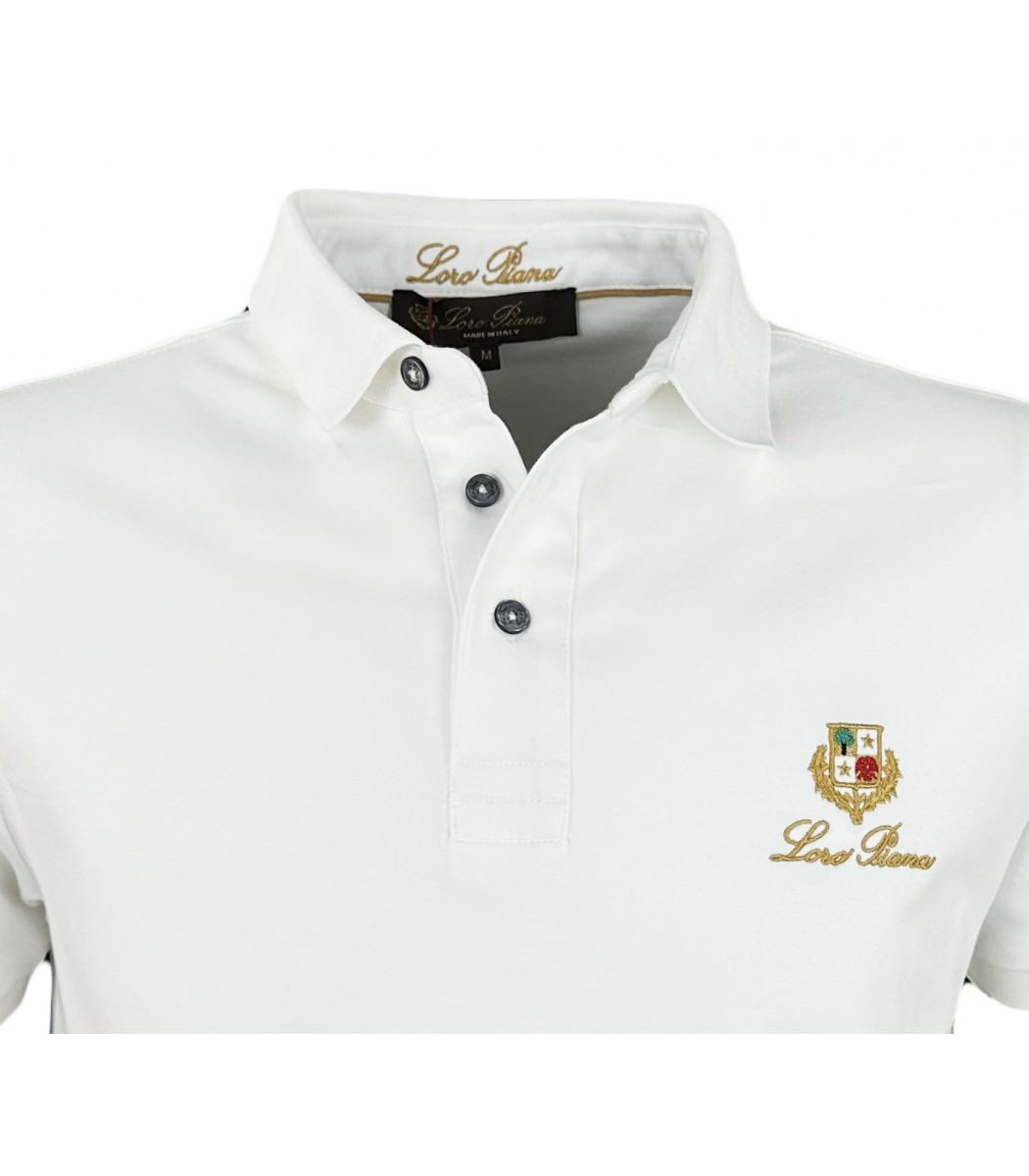Купить - Белая футболка поло Loro Piana 15-283-3-15-283-3 - в интернет ...