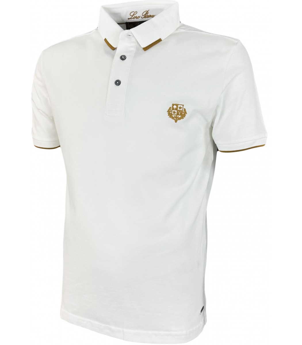 Купить - Белая футболка поло Loro Piana 15-286-3-15-286-3 - в интернет ...
