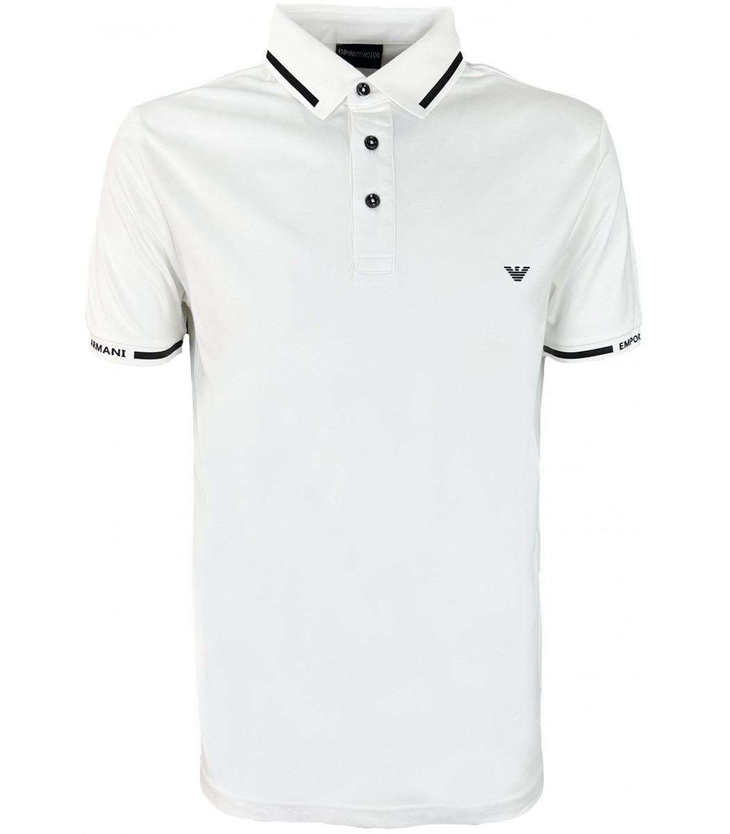 Купить - Белая футболка поло Emporio Armani 14-773-3-14-773-3 - в ...