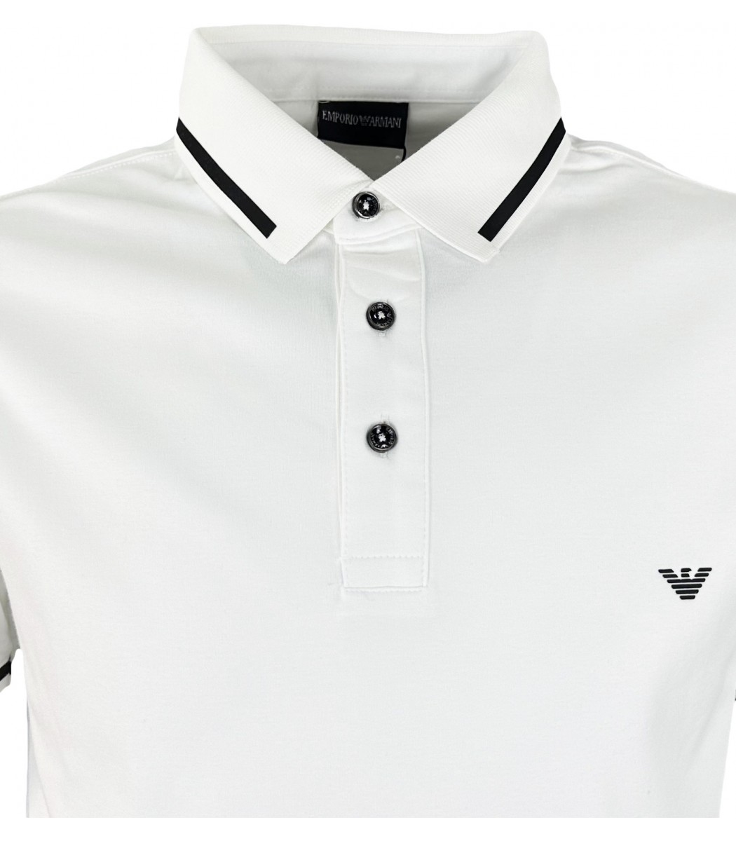 Купить - Белая футболка поло Emporio Armani 14-773-3-14-773-3 - в ...