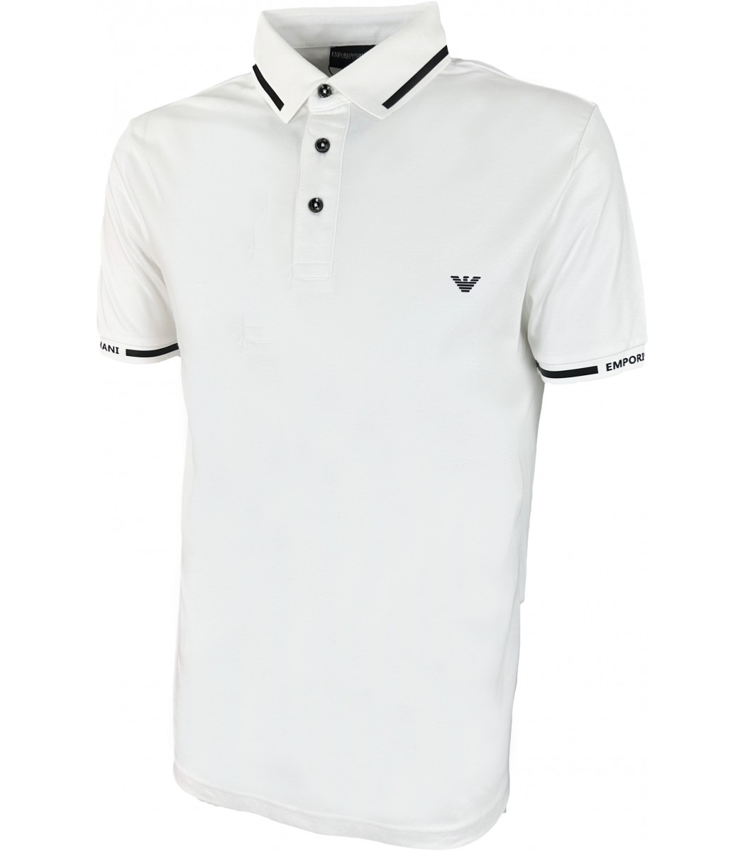 Купить - Белая футболка поло Emporio Armani 14-773-3-14-773-3 - в ...