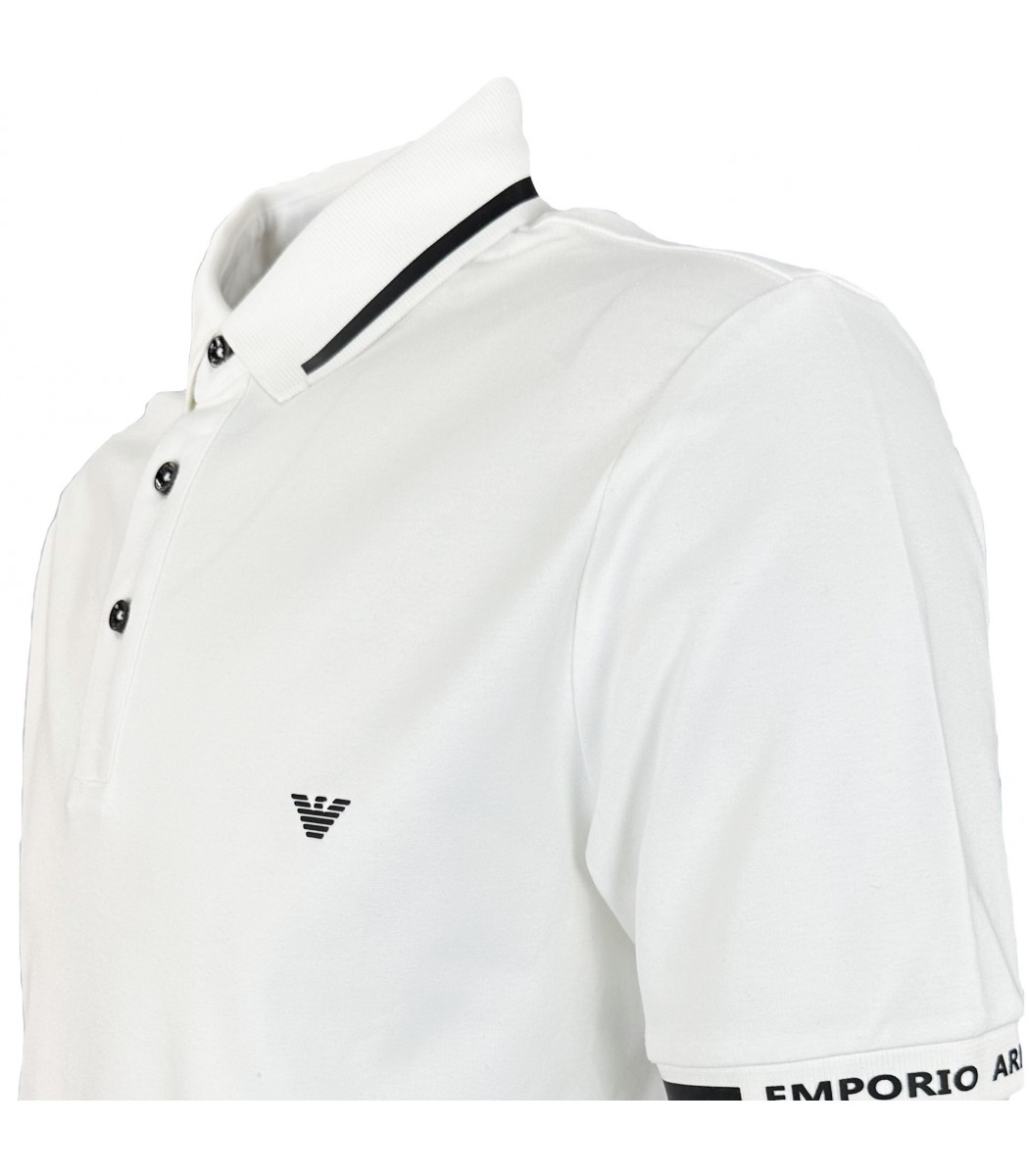 Купить - Белая футболка поло Emporio Armani 14-773-3-14-773-3 - в ...